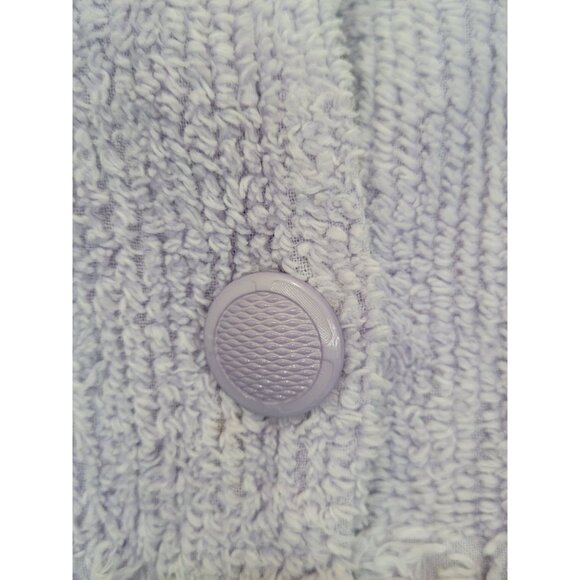 Stan Herman Robe Womens Lilac Terry Cloth Button-Front Short Sleeve Houseoat Che - Picture 6 of 10